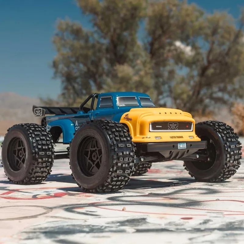 شاحنة RC 1/8 سيئة السمعة 4X4 6S BLX BRUSHLESS V6 Stunt Truck RTR (البطارية والشاحن غير متضمن)، (أزرق)، ARA8611V6T2 #1