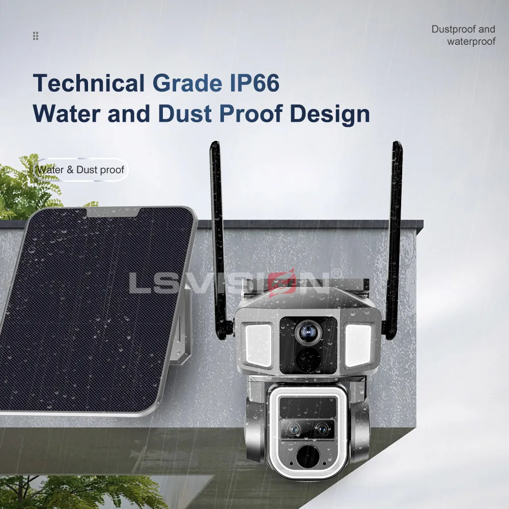 Imagem -04 - Vision-câmera de Segurança Solar ao ar Livre 4g e Wi-fi Zoom 10x Tela de Lente Dupla Câmeras sem Fio 4k 12mp Ptz Cam Rastreamento Humano Cctv ls