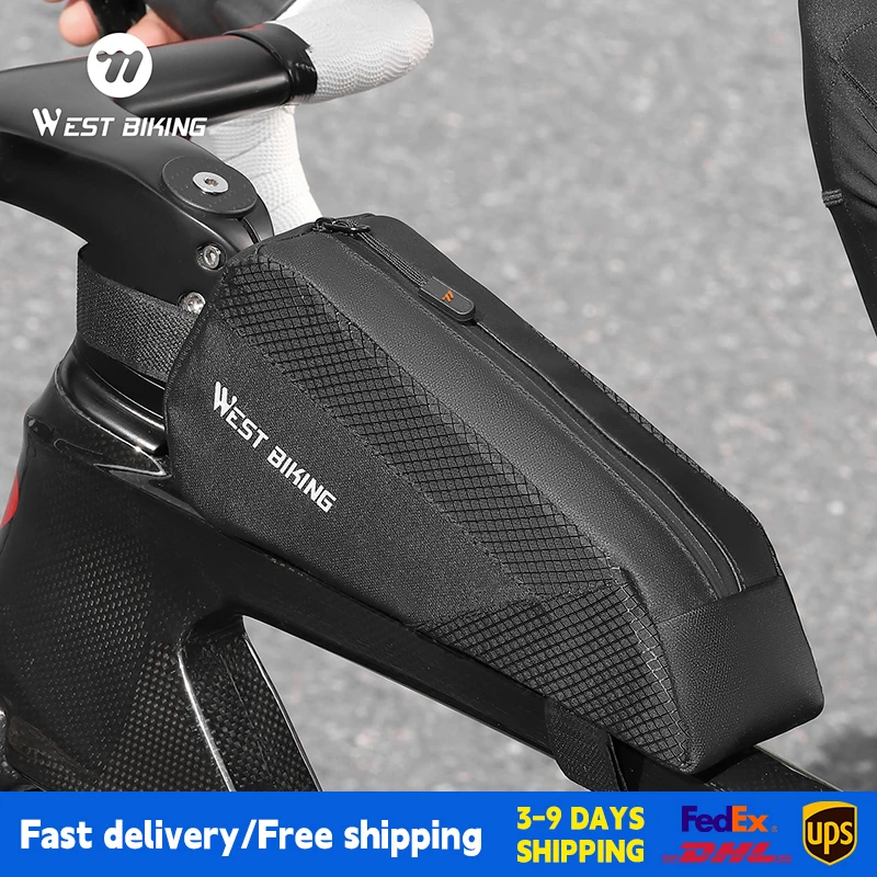 

WEST BIKING Велосипедная сумка Сверхлегкая верхняя передняя трубчатая рама Треугольная сумка Портативная сумка на раму Ветрозащитная гравийная дорожная сумка на верхнюю раму велосипеда