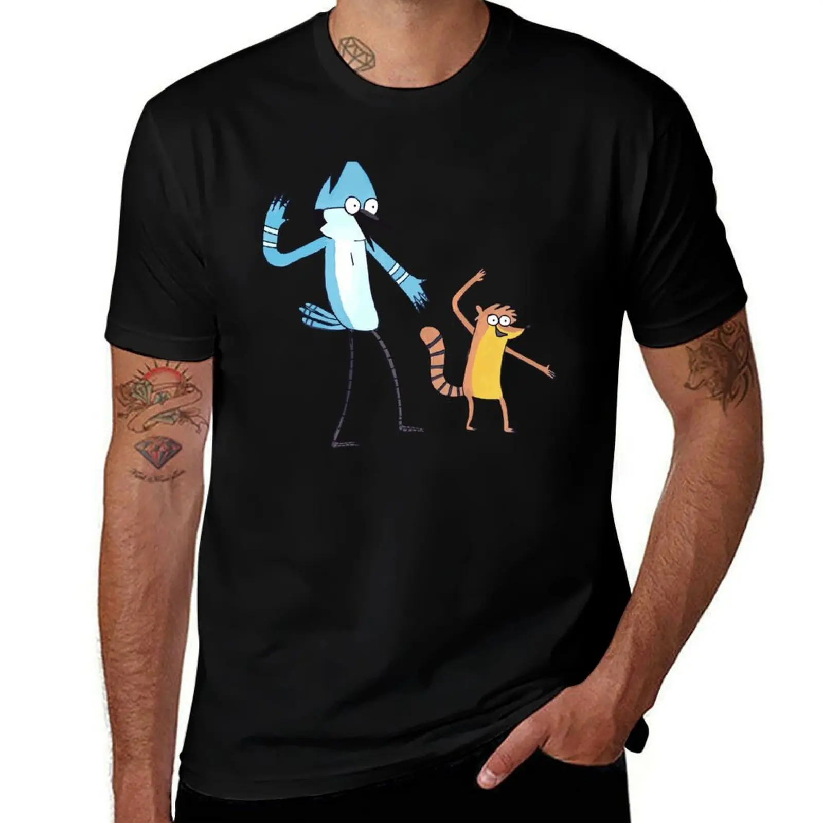 

Dancing Mordecai and rigby T-Shirt funny gifts summer 2025 hippie clothes sweat shirts, men