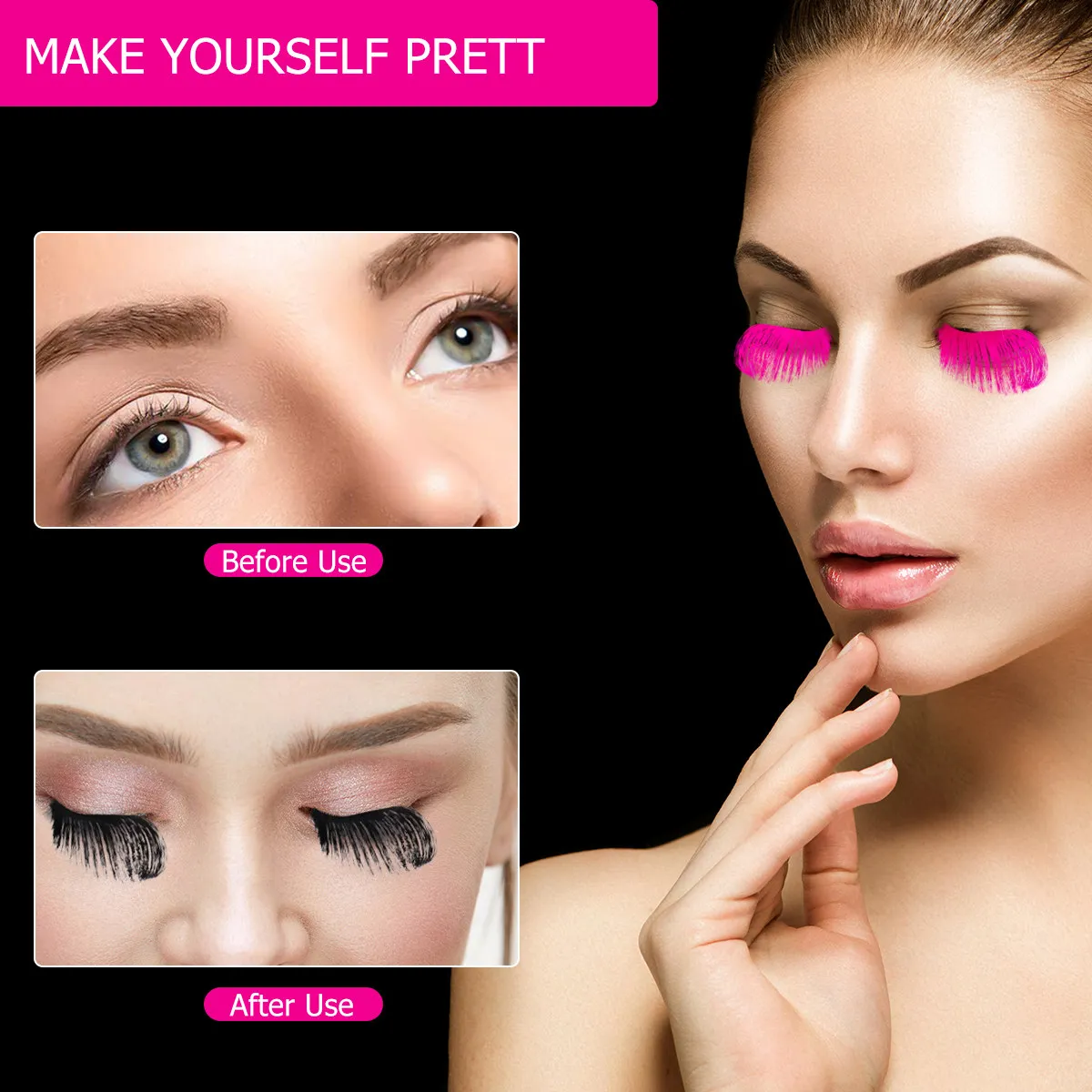 5Pairs Halloween Makeup Eyelashes Women Long Thick False Eyelashes Easy to Use Safe High Grade Material Glamorous Natural Eye