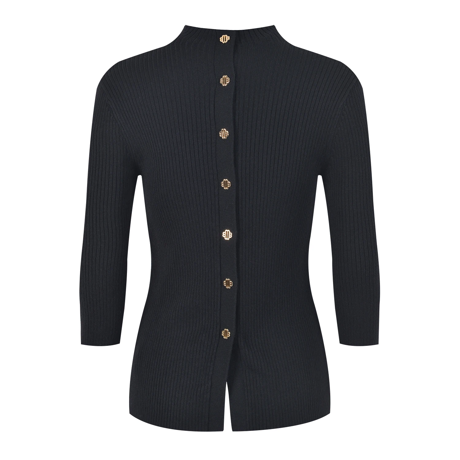 เสื้อถักไหมพรมคุณภาพสูง ทรงเข้ารูป แขนยาว 7 ส่วน สำหรับใส่เป็นชุดชั้นในหรือชุดลำลอง ผ้าริบยืดหยุ่น แฟชั่นทันสมัย เสื้อถักสำหรับผู้หญิง