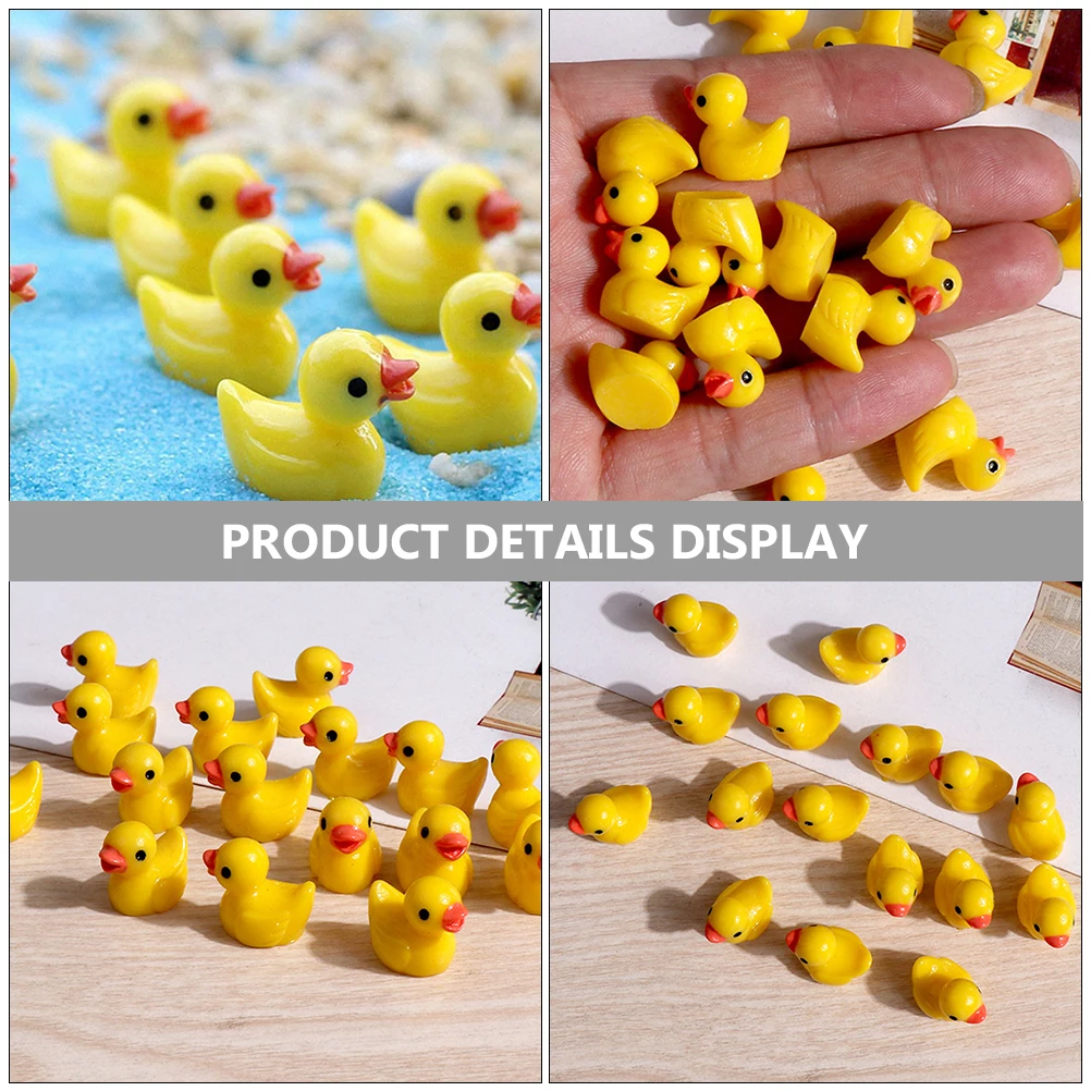 

150 Pcs Resin Duck Ornaments Animal Decorations Miniature Ducks Figurines Figures Small