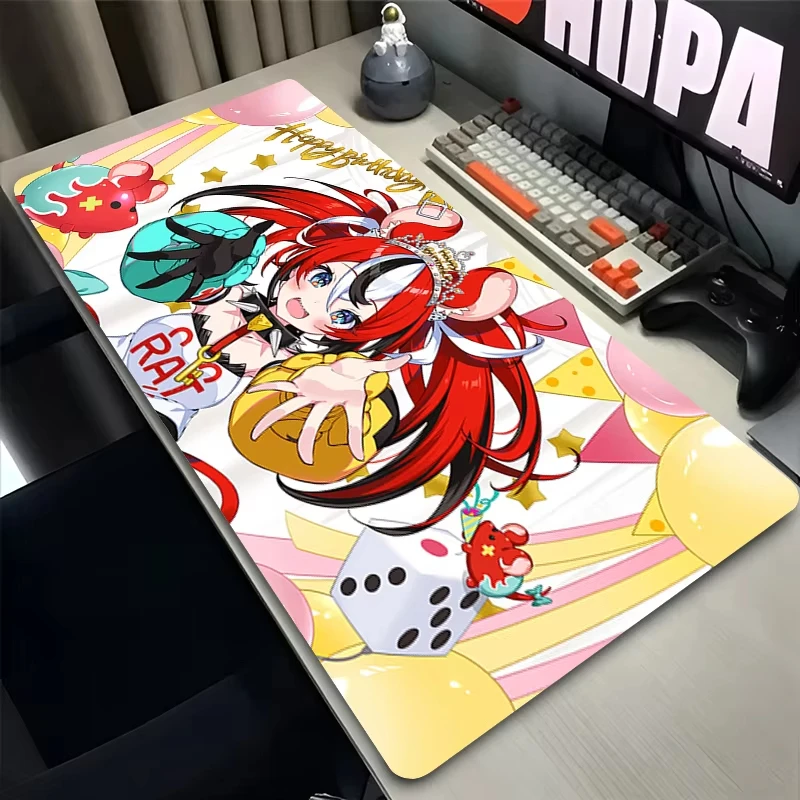 Großes Mauspad, süßes Anime-Mauspad, Kawaii-Tischset, Hololive Hakos Baelz, Bürozubehör, Schreibtischmatten, PC, Laptop, Kawaii-Spielmatte
