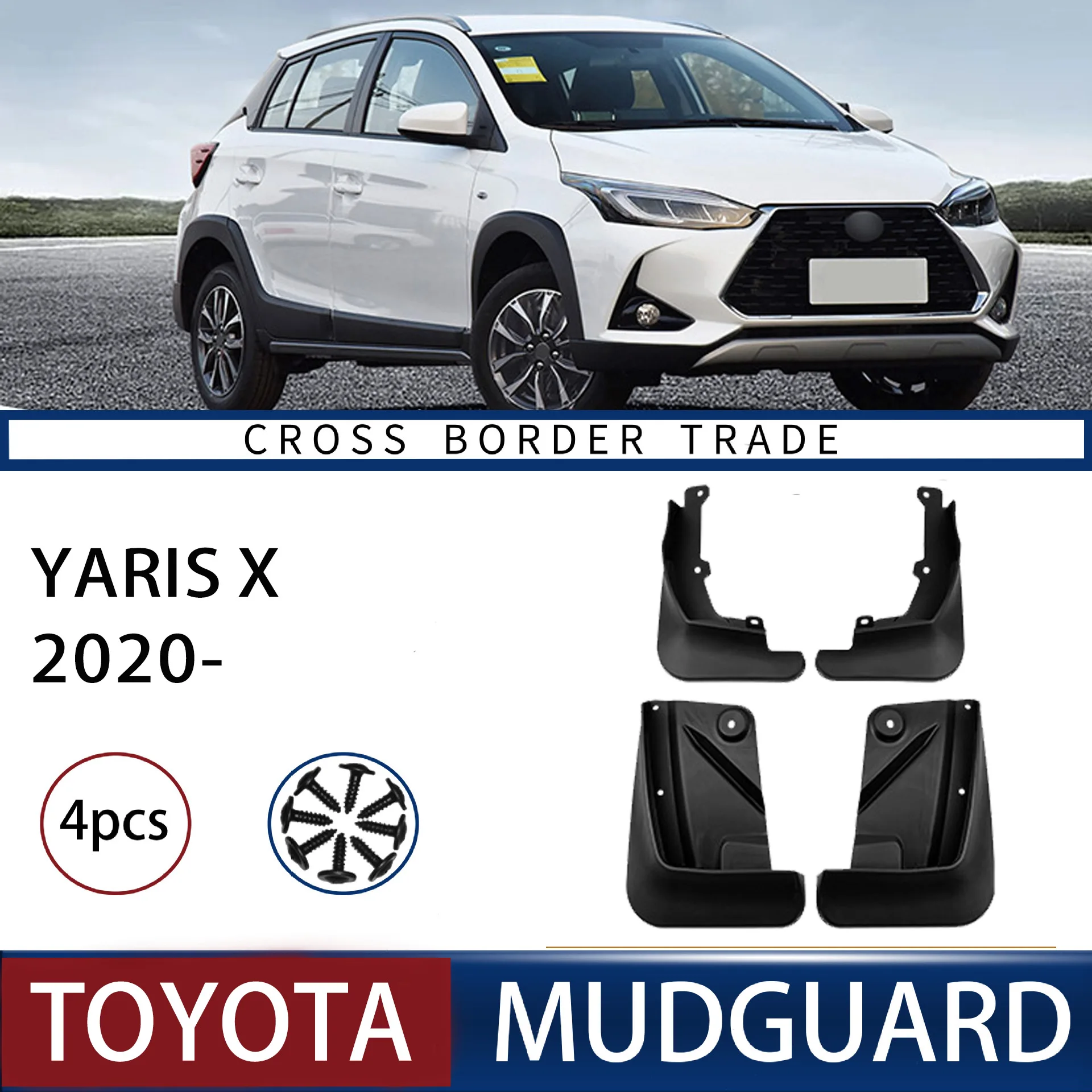 

For Toyota Yaris X 2020-2023 Mudguards Fender Mudflaps Front Rear Flares Splash Guards Cover Car Accessorie