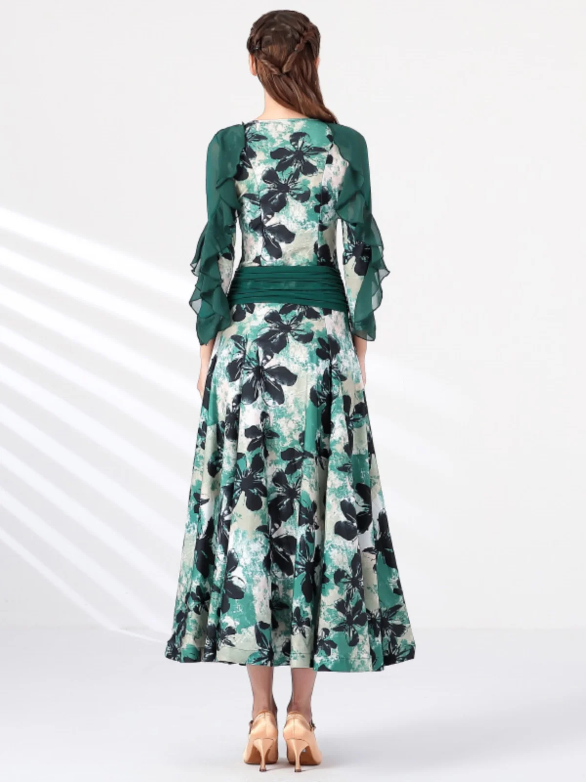 2025 neue Erwachsene Drucken Modern Dance Kleid Ballroom Dance Kostüm Kleid Walzer Ballroom Dance Kleid My 867