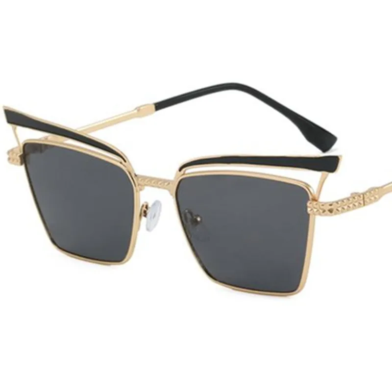 

Fashion Sun Glasses Cat Eye Anti-UV Spectacles Hollow Design Eyeglasses Alloy Frame Google Women Retro Sunglasses