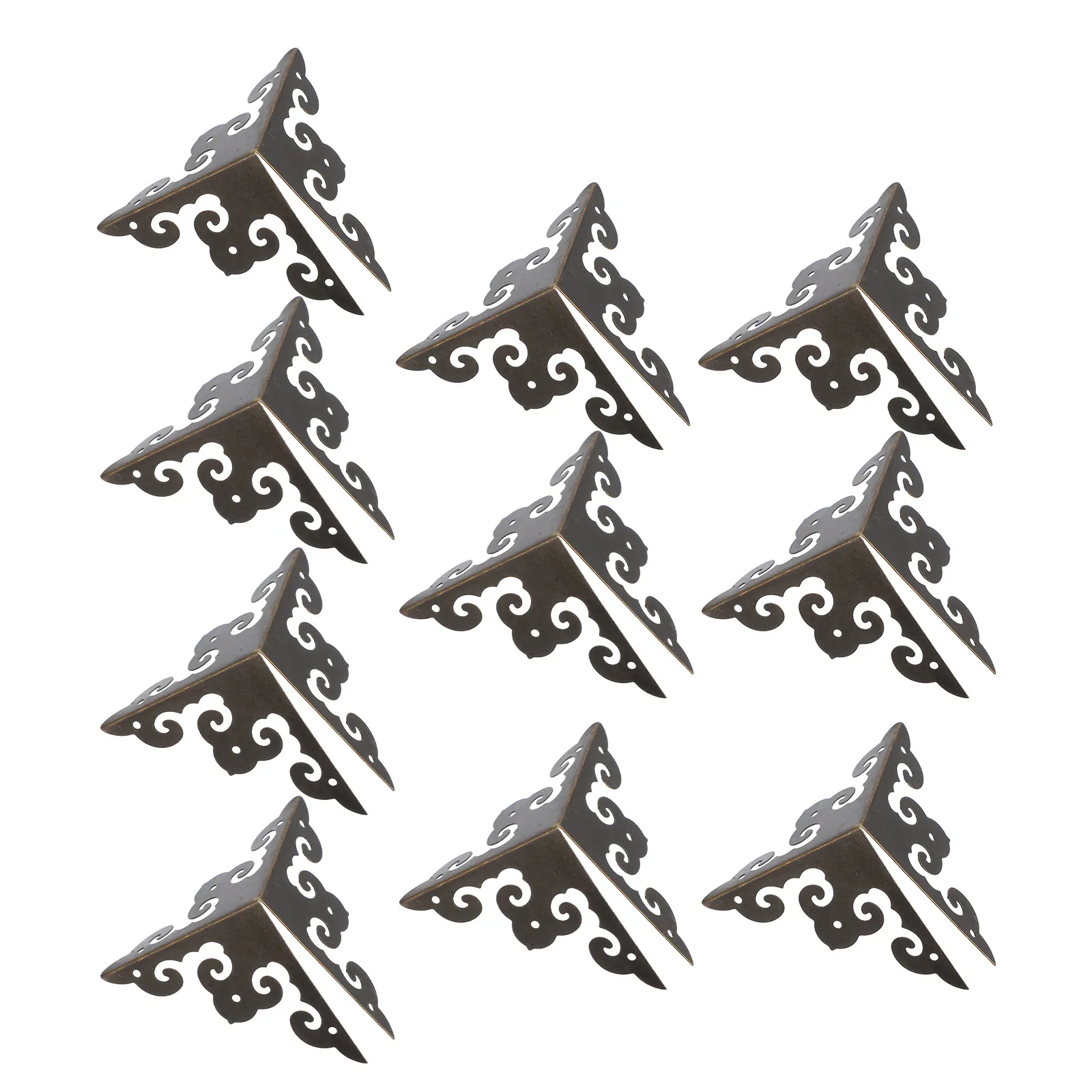 

10Pcs Five Vintage Metal Corner Protectors Iron Cladding Corners Furniture Cabinet Edge Guards Box Corner Protection