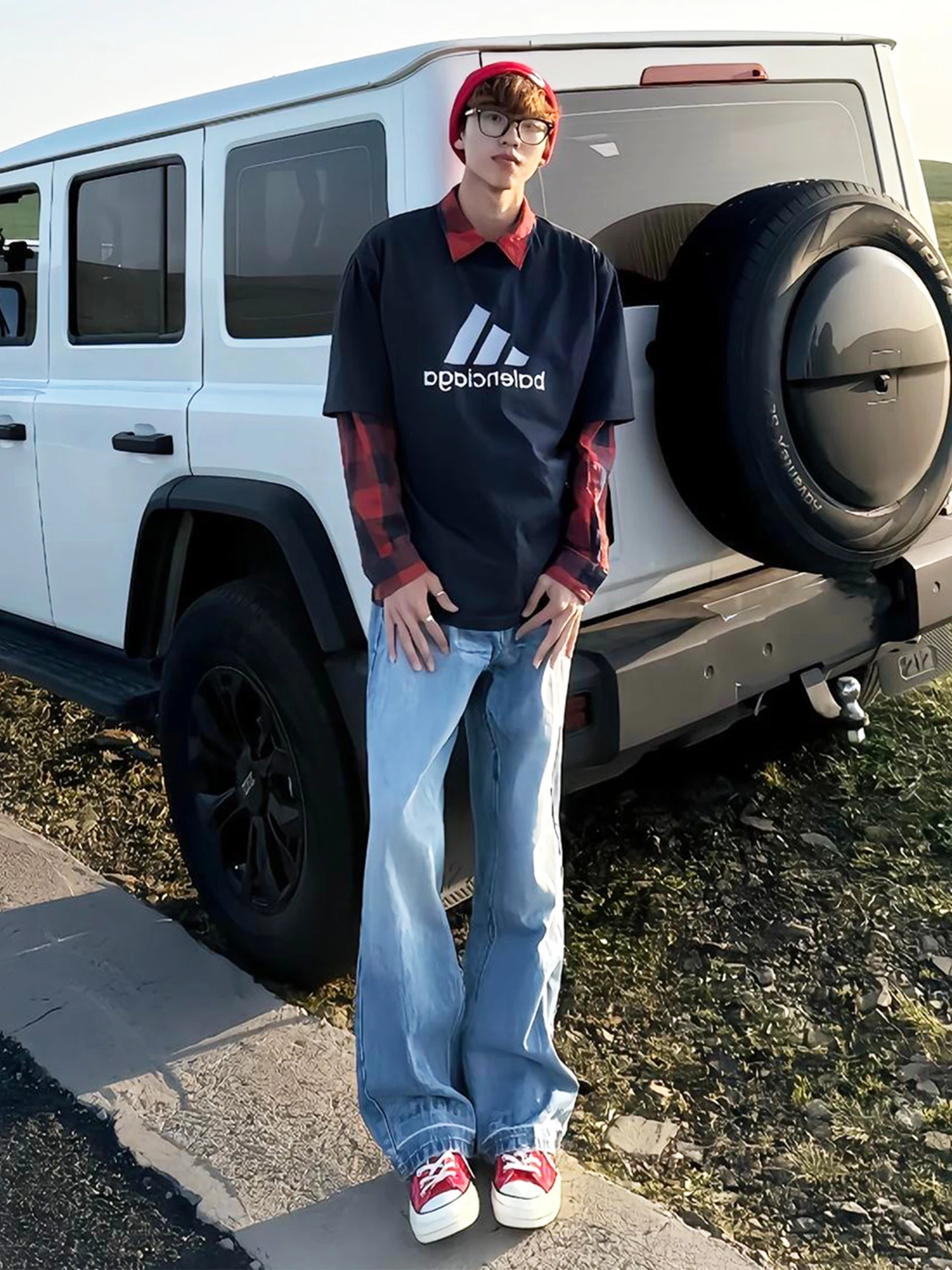 

Ice Blue Lightning Pattern Men's Jeans Summer Thin High Street Straight Leg Loose Flared Casual Trousers CleanFit Sle