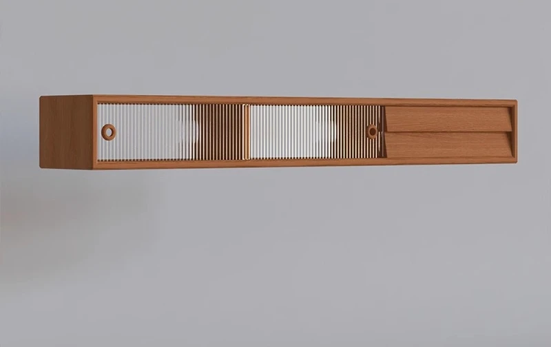 

Suspended wall-mounted TV cabinet Solid wood wall suspended hanging cabinet