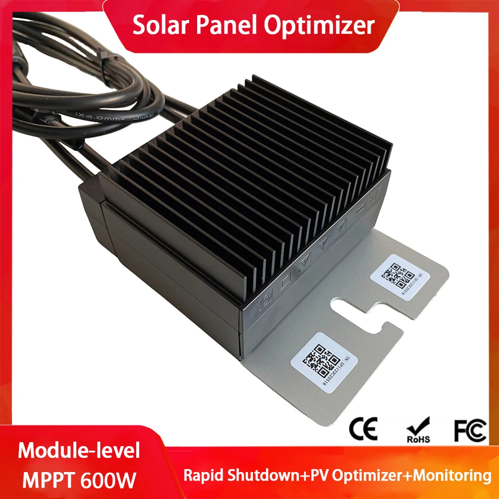 PV Power Optimizer 600W 70V 15A Input IP68 Real-time Solar Panel Monitoring Voltage-Limiting Anti-Hotspot Solar Optimizer