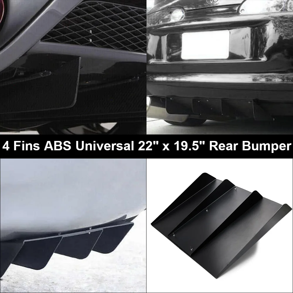 Rear Bumper 4 Shark Fins Diffuser Car Spoiler Decoration Fin 22\