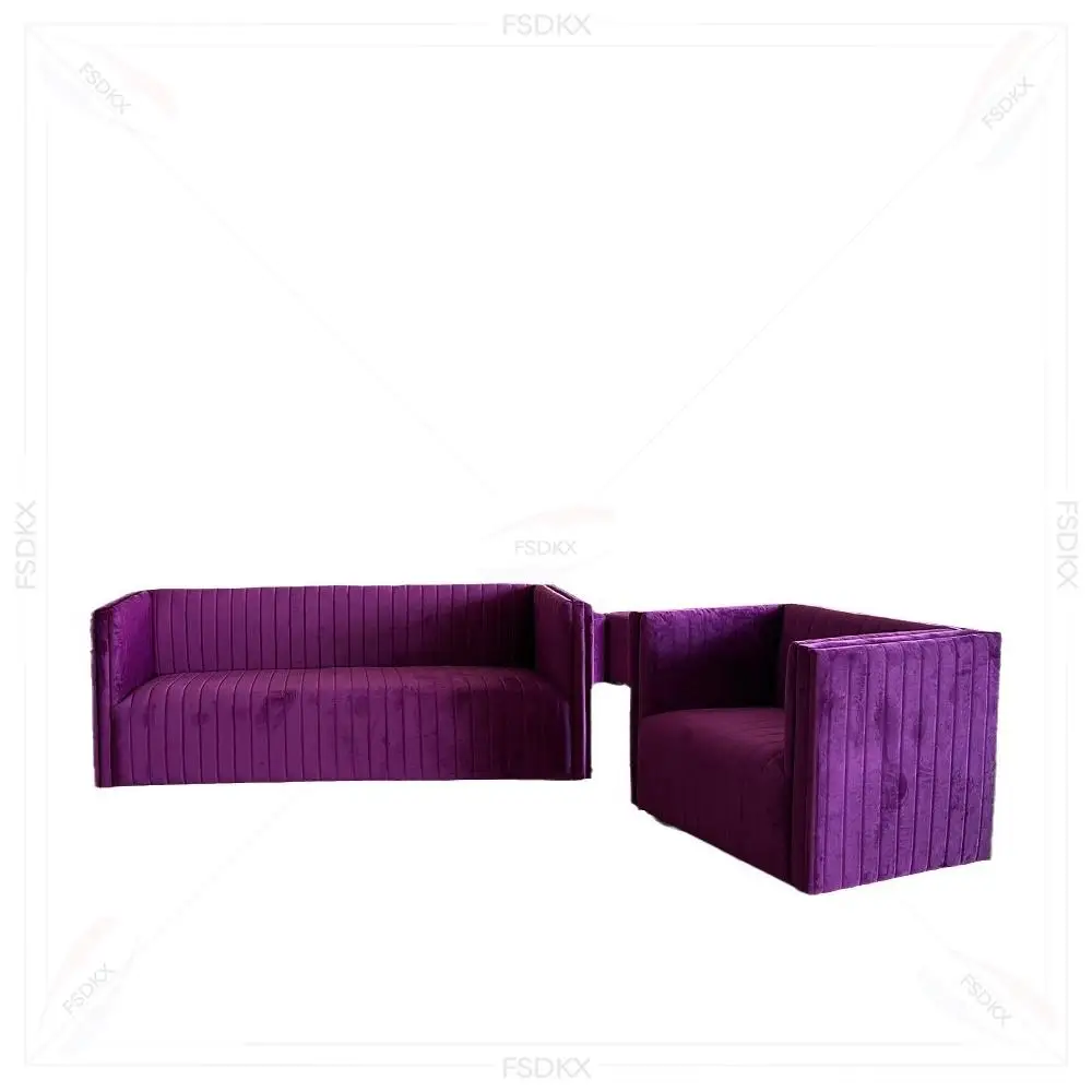 

Moden Purple Velvet Couch Sofa Set Furniture Design Modern Wedding Decoration Rental