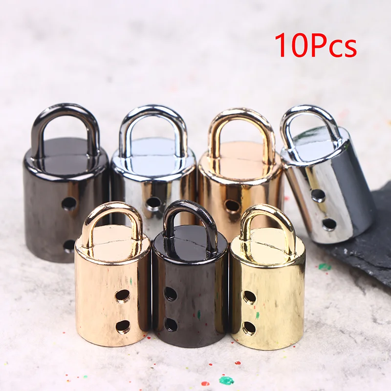 

10Pcs Metallic 12/14mm Strap Buckles, Tassel Caps & Cord Lock Clasps DIY Bag Accessory Kit