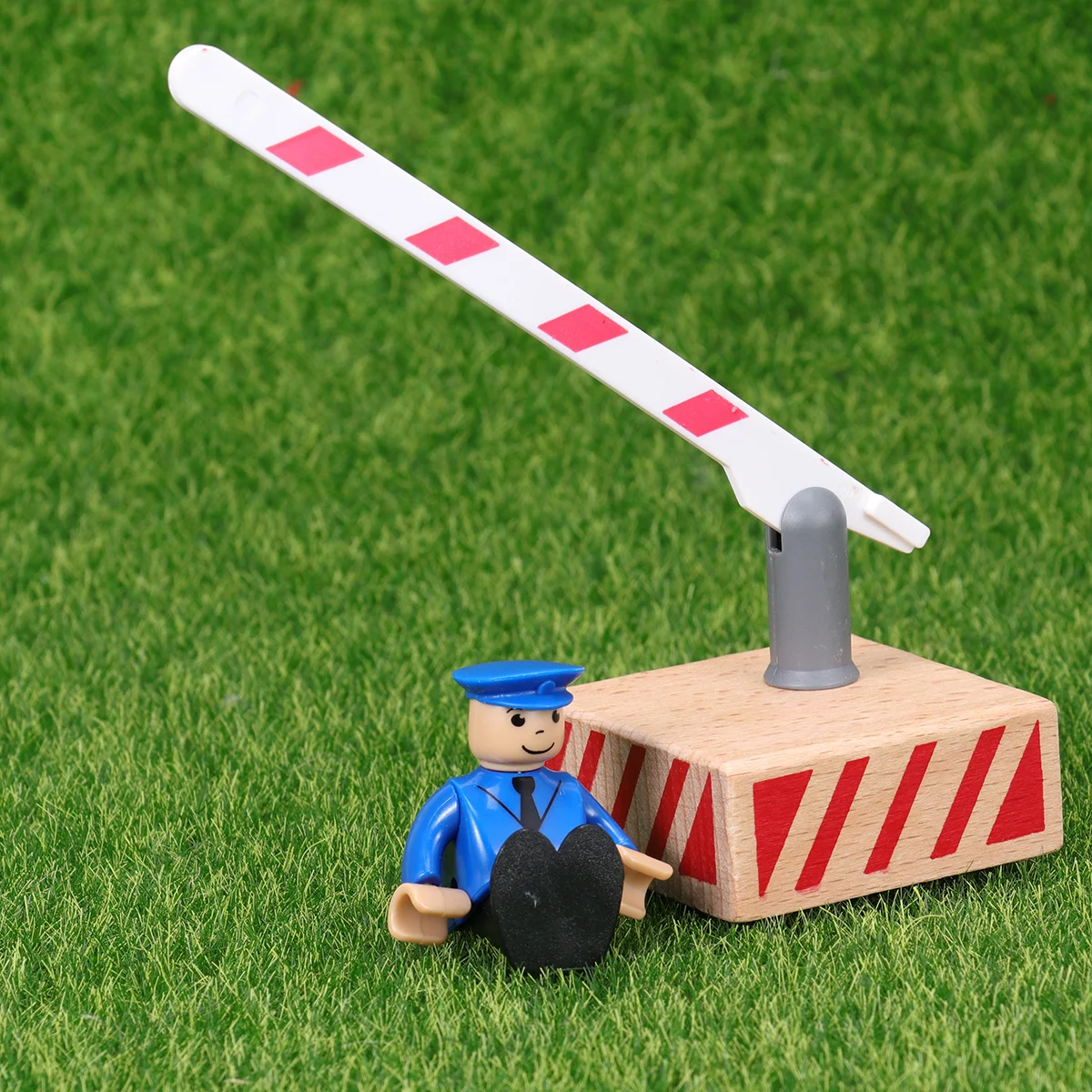 1pc Ringhiera di blocco stradale in legno Ringhiera mobile imitazione per la prima educazione Simulazione Scena di gioco del traffico Artigianato