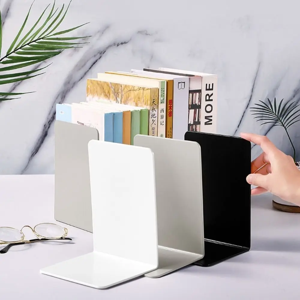 

Desktop Organizer L-shaped Desk Bookends Durable Display Book Stand Simple INS Book Support Rack Minimalism