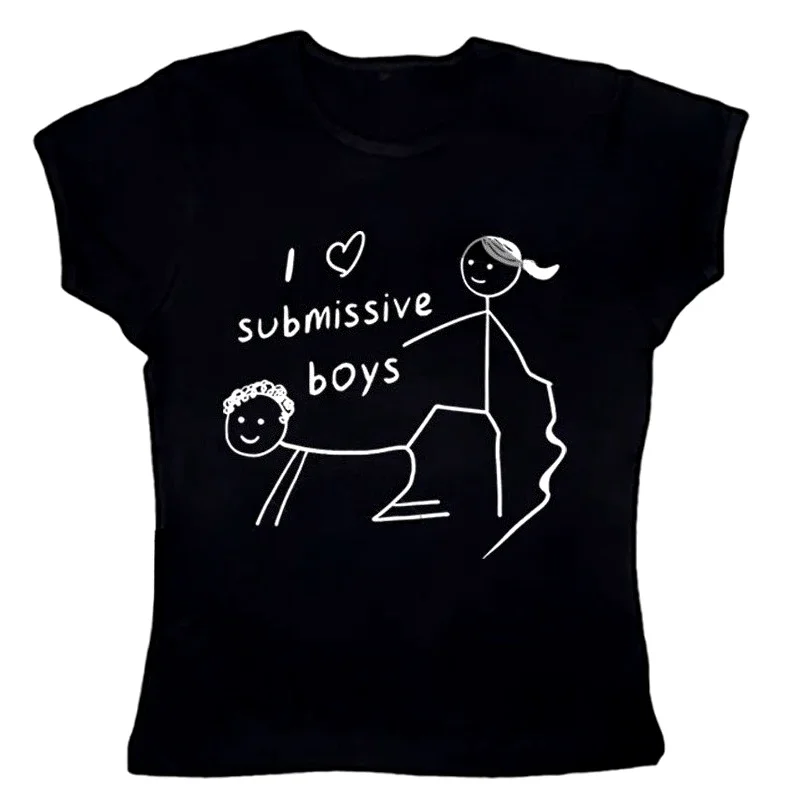 Grunge Punk Rock Hip Hop Aesthetic Print Crop Tops Slim Fit Chic Short Sleeve O-Neck Baby Tees Harajuku Y2K Retro Womens Clothes