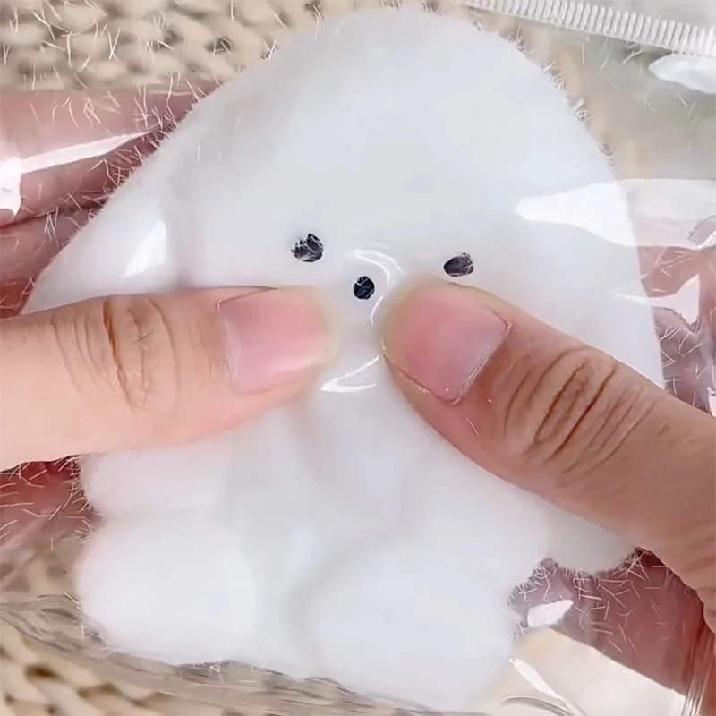 Simpatico coniglietto floccato Taba Squishy giocattolo di decompressione antistress spremere peluche coniglio antistress giocattolo agitarsi per regalo per bambini adulti