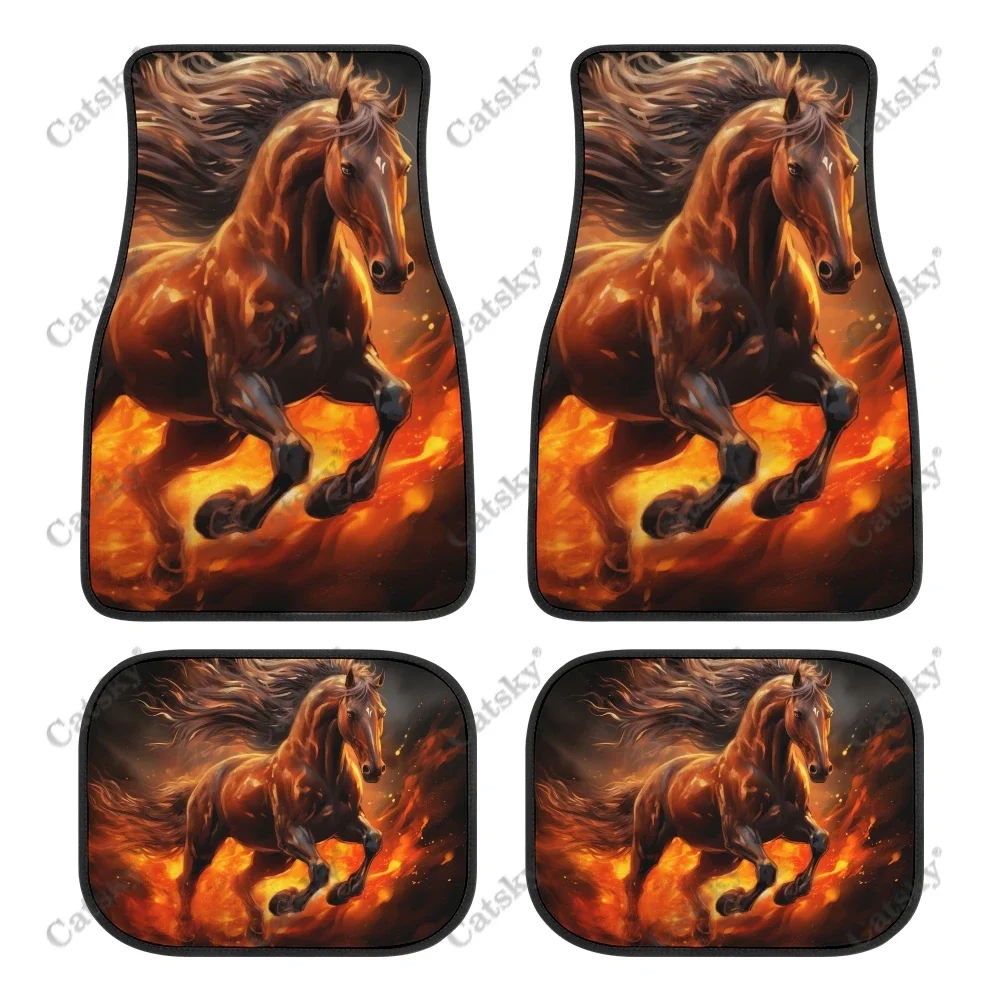 Heart Beat Pulse Digital Art Car Auto Floor Mats Carpet, 4PCS Customized Cars Mat All Weather Automotive Vehicle Pad Stylish