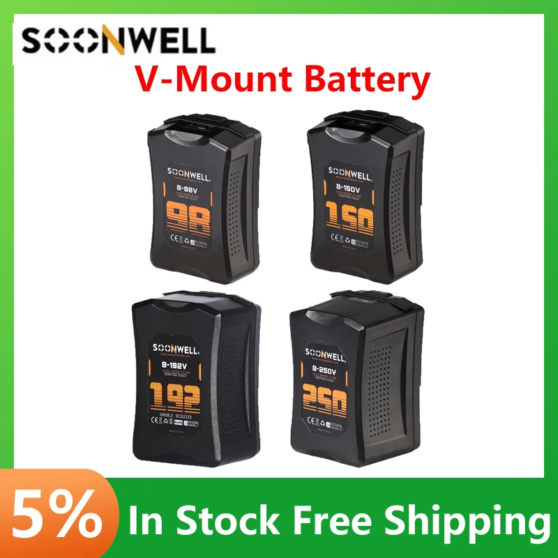 SOONWELL B-98V/B-150V/B-192V/B-250V V-Mount Battery DC/USB/D-TPA Pocket Battery For LED Video Light Camera Smartphone Laptop