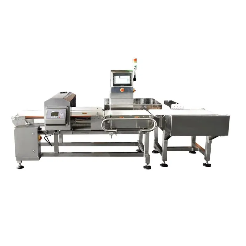 Custom Metal Detector Check Weigher for Food Industry Auto Eliminate Pusher Flipper Rejection