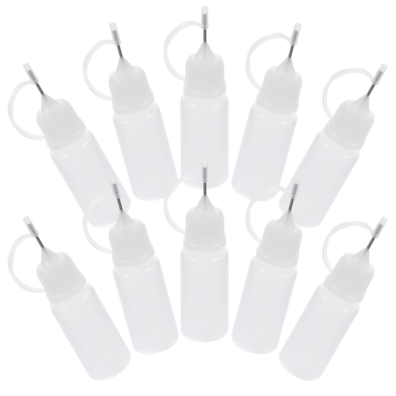 

10Pcs 10ml Needle Tip Glue Bottle Applicator DIY Quilling Tool Precision Bottle (White) needle tip bottle