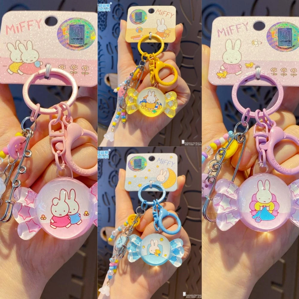 Miffy pingente série de doces chaveiro bonito dos desenhos animados melhor amigo presente de aniversário pequeno saco de presente pingente presente kawaii