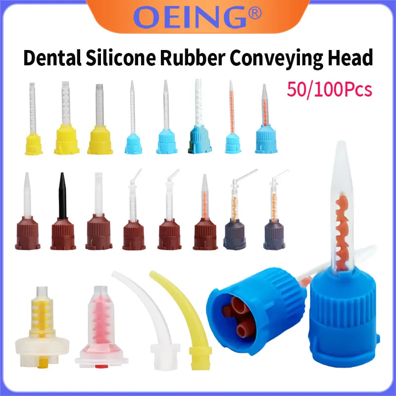 Dental Dual-Cure Resin Occlusal Registration Mixing Tip, Temporary Crown, Oral Silicone Rubber Mixing Tip