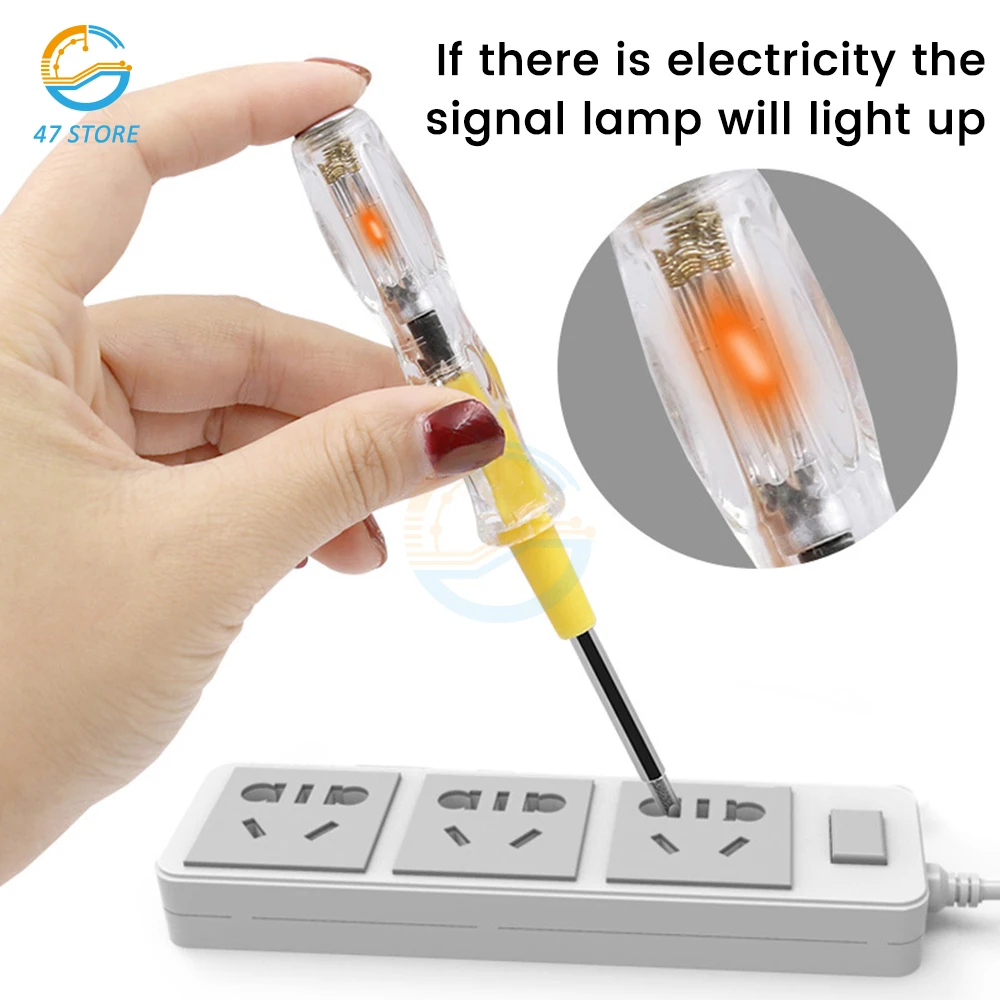 AC100-500V Intelligent Voltage Tester Pen Electric Screwdriver Test Pencil Induction Power Detector Circuit Screwdriver Indicato