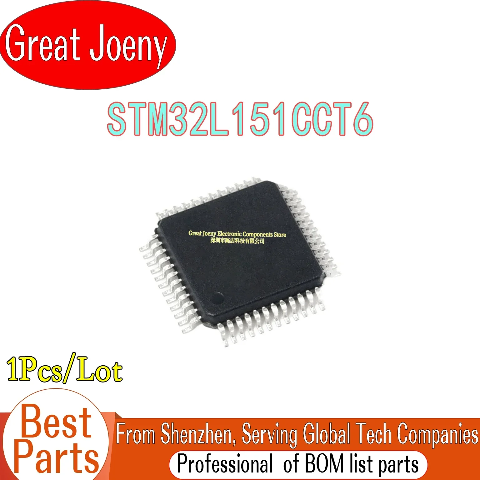 100% New Original STM32L151CCT6 IC MCU Chipset LQFP-48 Bulk Best Price Plastic Casing