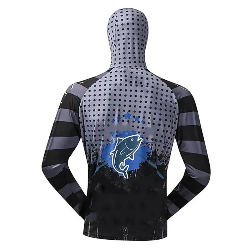 Printing Fishing Shirts Sublimation Quick Dry Ventilation Hoodie Jerseys Men's Outdoors Anti-UV With Zipper Fishing Clothing