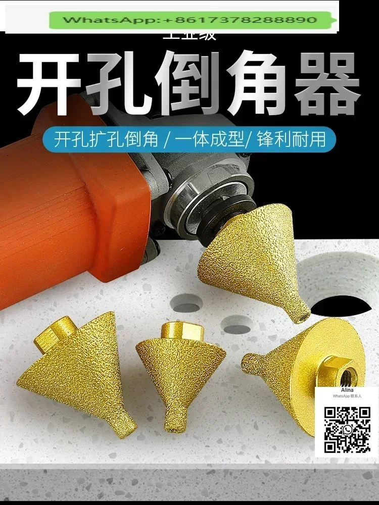 

Машина для снятия фаски с алмазными отверстиями, коническая шлифовальная головка, керамическая плитка, мрамор, сверление отверстий, угловая шлифовальная машина, сверло