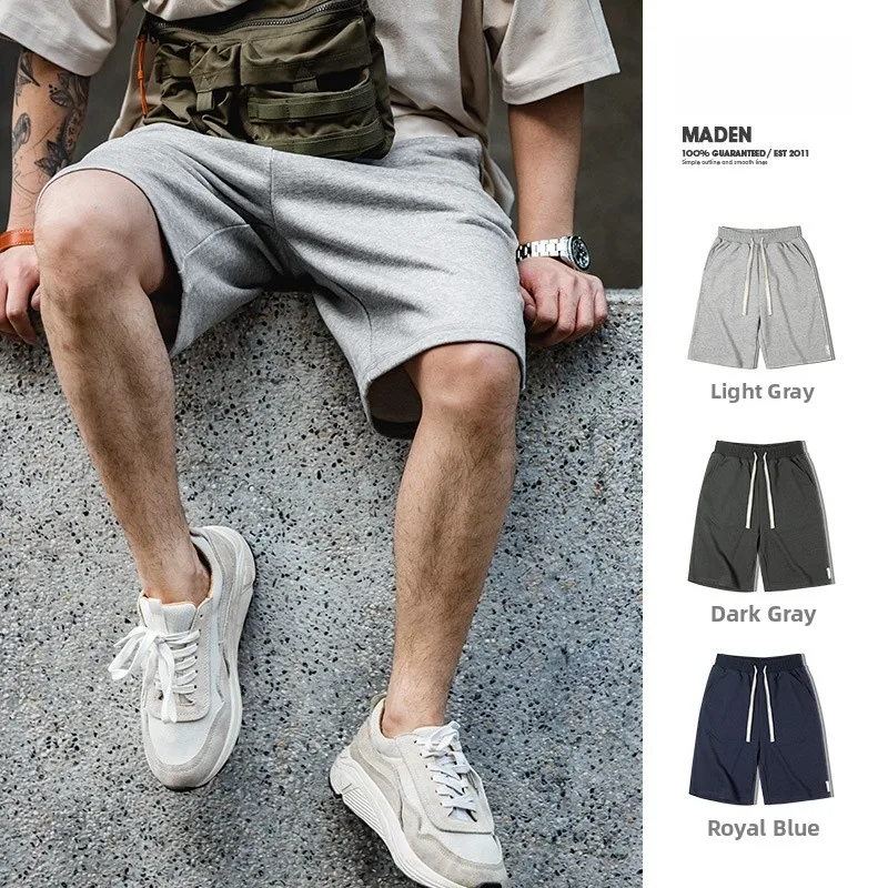 

Maden Casual ey Knitted Sports orts Five-Quarter Length Men's Summer Baskeall Pants Straight Leg Fit Youthful Energy Sle