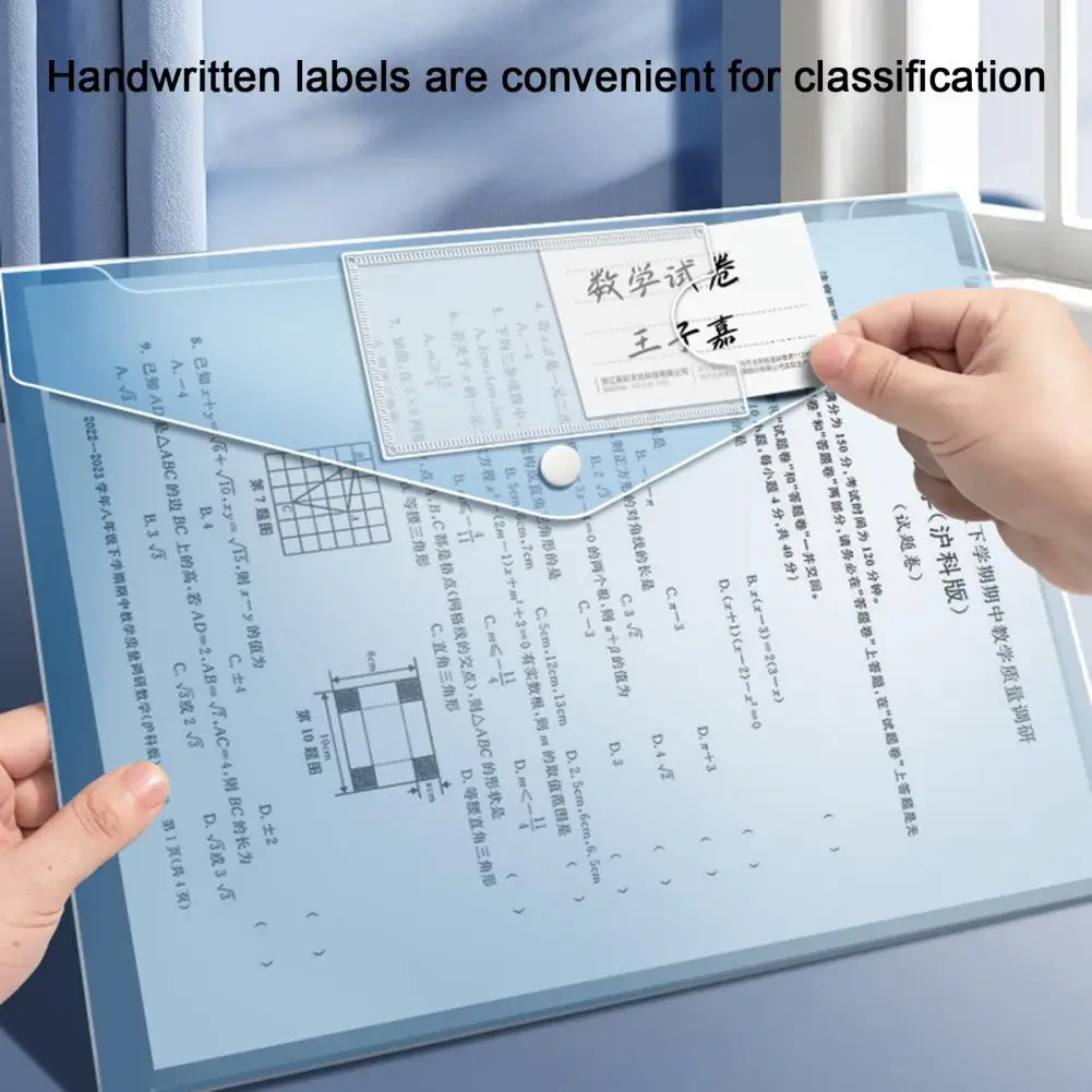 

Thickened File Folders 10 Pcs Plastic Envelope File Folder Set for A4 Documents Office Travel Organizer Kit for Students