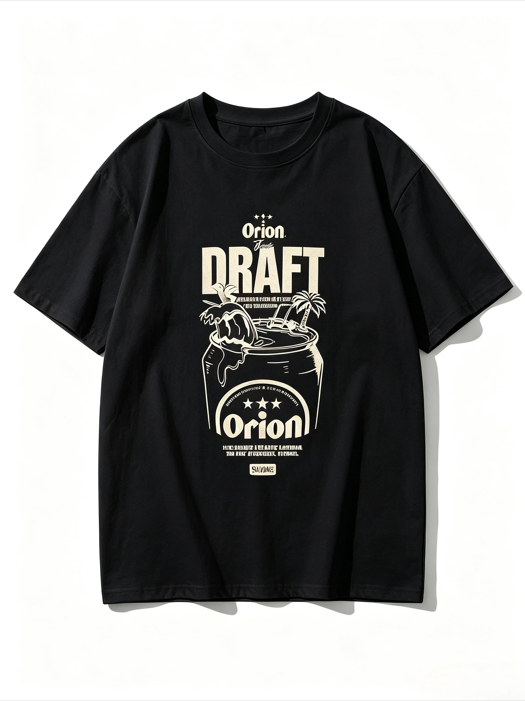 Orion Draft Beer Themed Graphic T‑Shirt Unisex Short‑Sleeve Casual Top Retro Beer Can Print Wear For Beer Enthusiasts