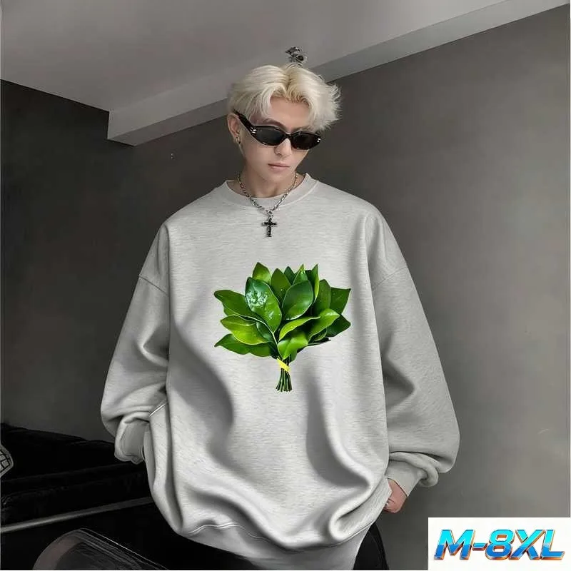 Transporting Grapefruit Leaves Korean Style Lazy Sweatshirt Loose Large Size Sports Shirt Autumnwinter Warm Top Star Outfit