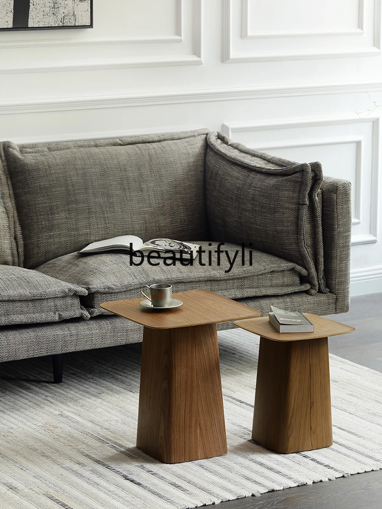 

Coffee Table Light Luxury Nordic Walnut Wood Living Room Dining Room Balcony Leisure Simple Side Table Set