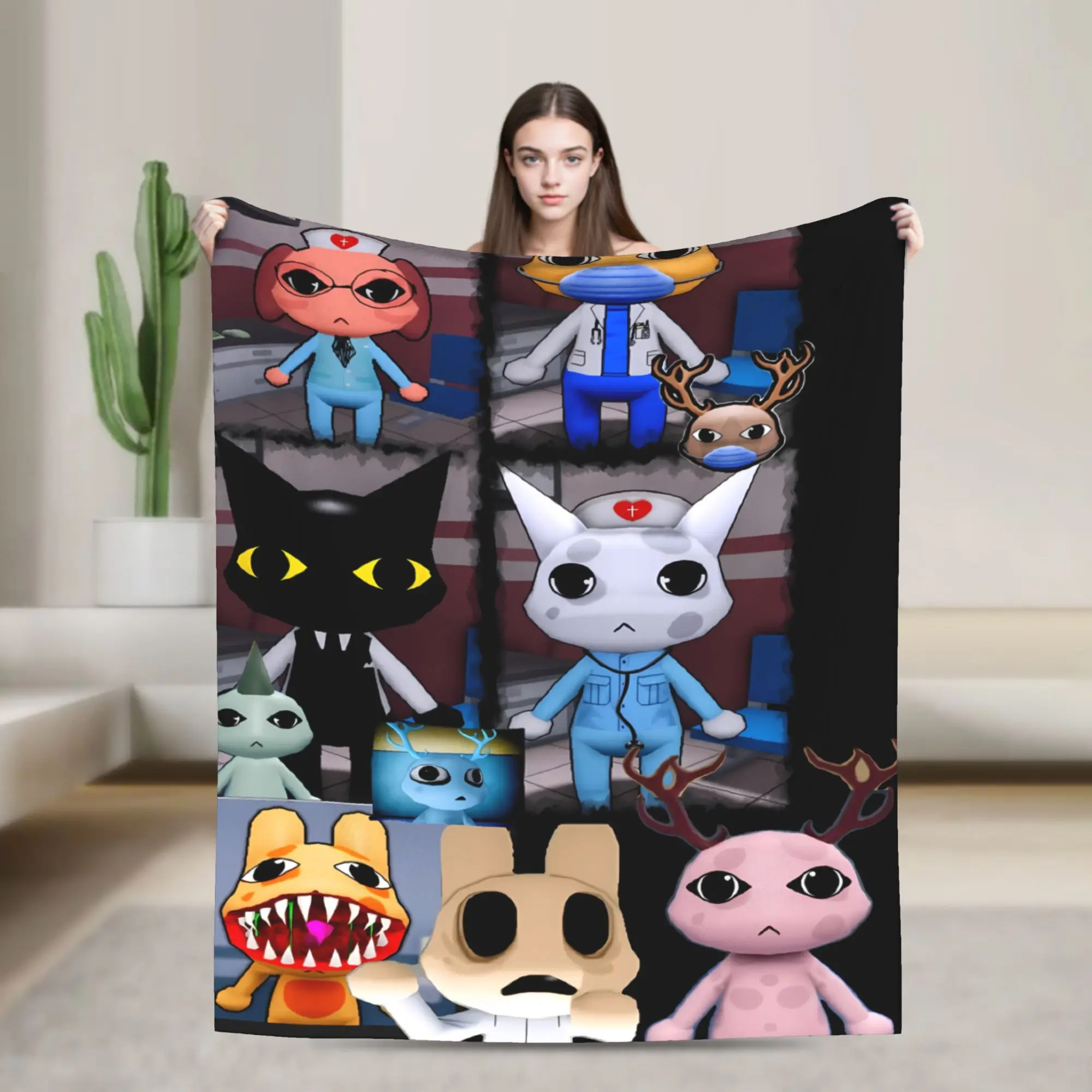 Animal Hospital Mixed Cast Anime Flannel Blanket Warm Soft Throw Blanket for Living Room Fashion Bedspread Sofa Bed Cover