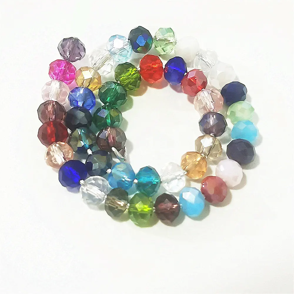 #1 Listing  6mm 50pcs Diy Rondelle Faceted Crystal Wholesale Loose Beads Craft Charms beads Spacer Bead Jewelry Makings Glass