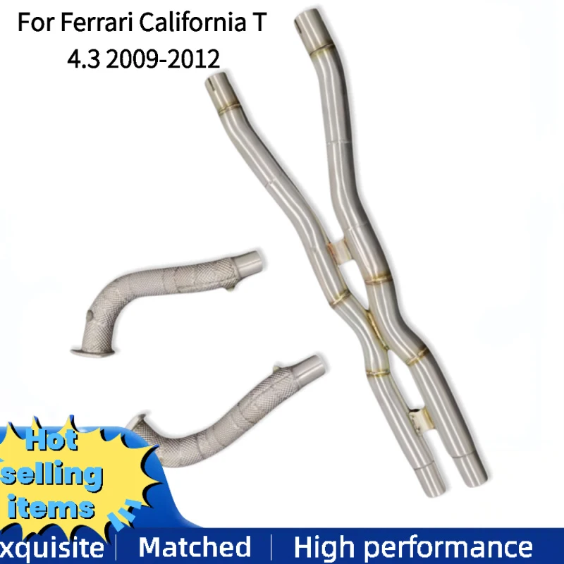 Exhaust System Middle Pipe Downpipe Exhaust Is Suitable for Ferrari California T 4.3 2009-2012 SS304 Exhaust Pipes  Auto Parts