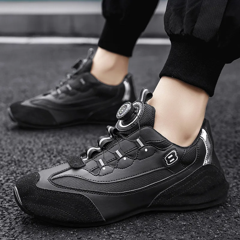 Men's Air-cushion Breathable Running Shoes Summer Rotating Button Race Men Trend Sneakers Outdoor Non Slip Hiking Climbing Shoes