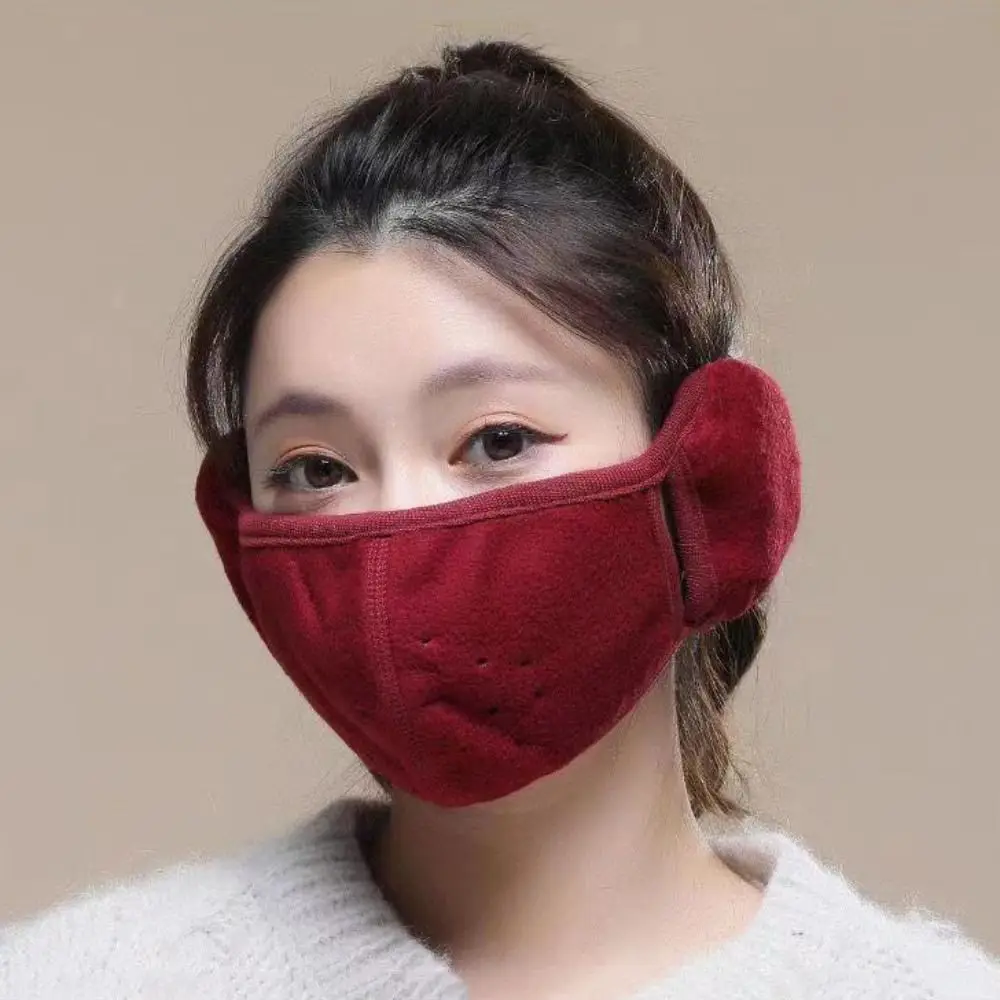 Maschera per paraorecchie in pile creativo maschera invernale antipolvere antivento scalda orecchie accessori in tessuto per paraorecchie mezza maschera da donna