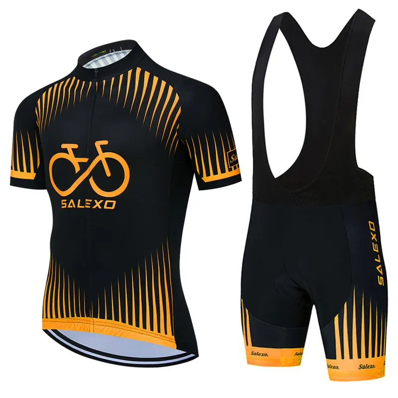 2023 Summer Cycling Jersey Set Men New Short Sleeve Road Team Bicycle Jersey Cycling Clothing Bib Shorts Suits Bike Wear Clothes