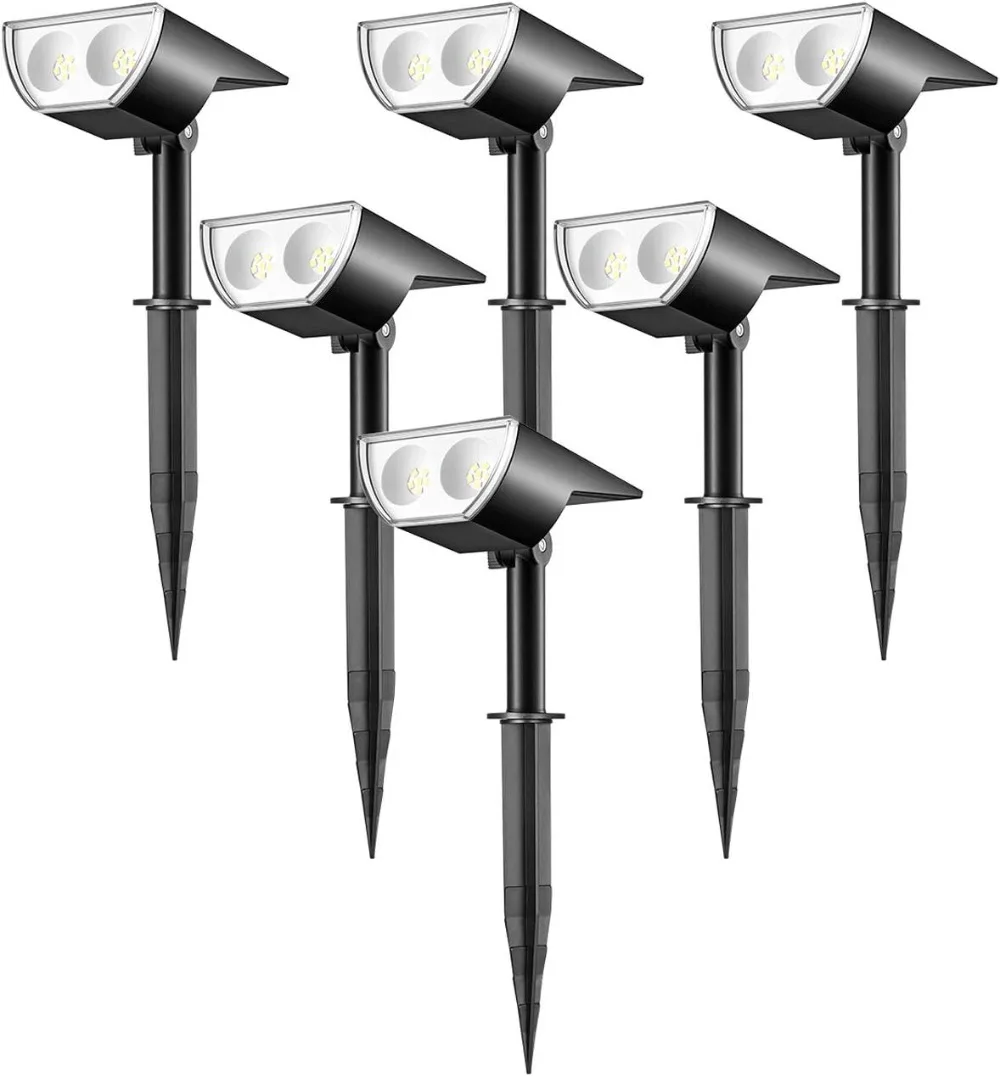 

12 LEDs Landscape Solar Spotlights, Solar Powered Dusk-to-Dawn Outdoor Garden Lights, 350LM 3000K Warm White