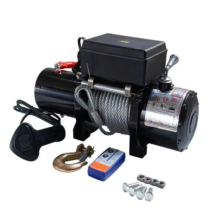 

6000 lb wire rope remote control and handle switch off-road vehicle electric winch