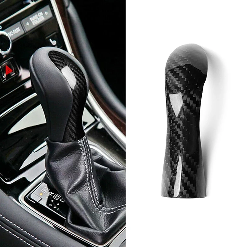 New Real Carbon Fiber Front Gear Shift Knob Cover Trim Car Replacement fits for Infiniti Q50  2014 2015 2016 2017