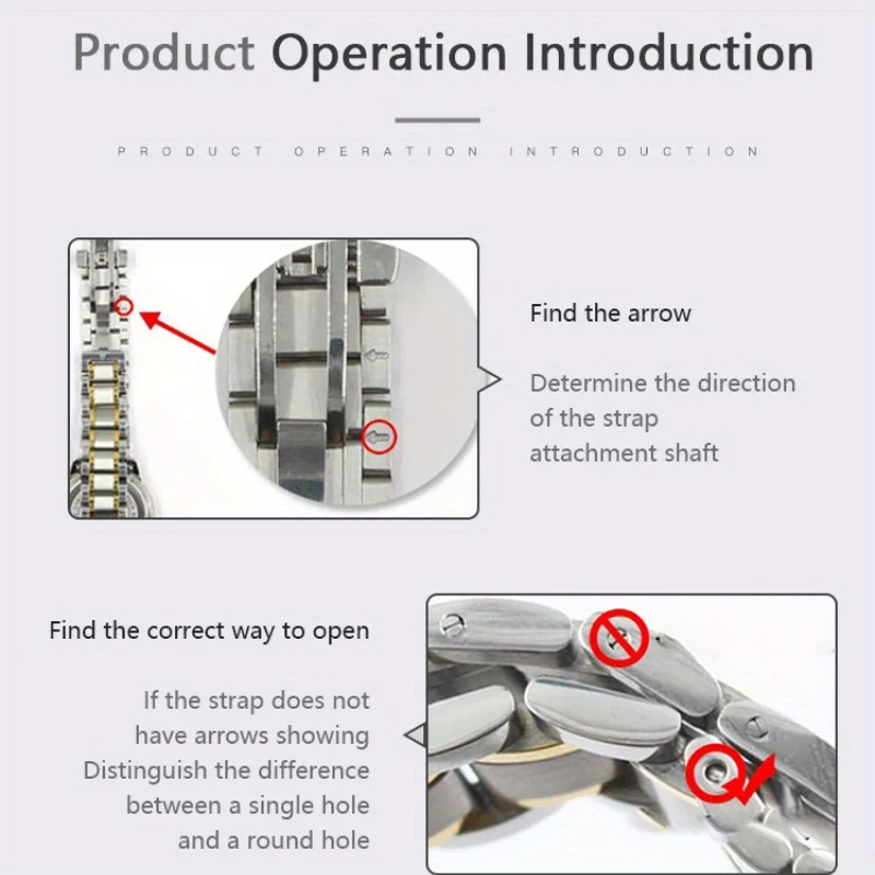 시계 링크 제거 도구 키트, 시계 밴드 도구 스트랩 체인 핀 리무버 시계 밴드 스트랩 조정을 위한 수리 도구 키트