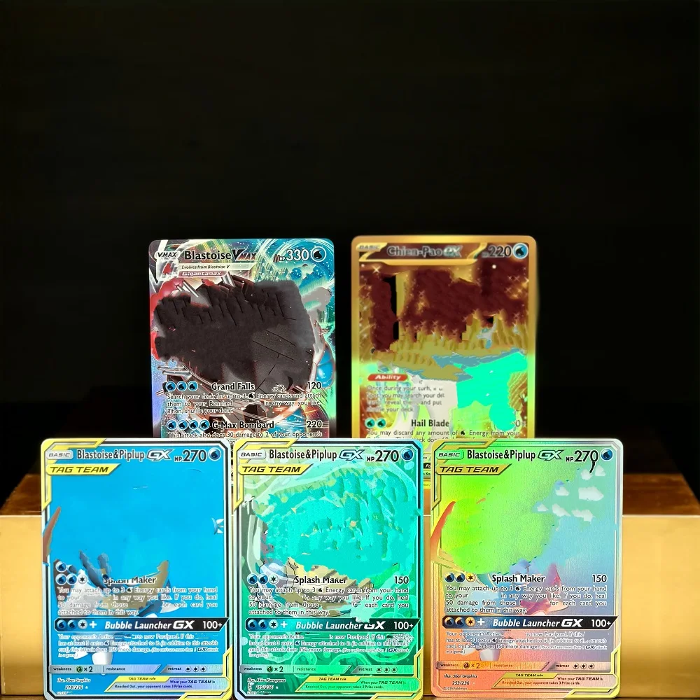 

[Элитный комплект TCG] Коллекция боевых карт 5 голограмм — Turtle VMAX 300HP SW/SH103 + EX/GX Duo водного типа (274/193 220HP + 214/236 2