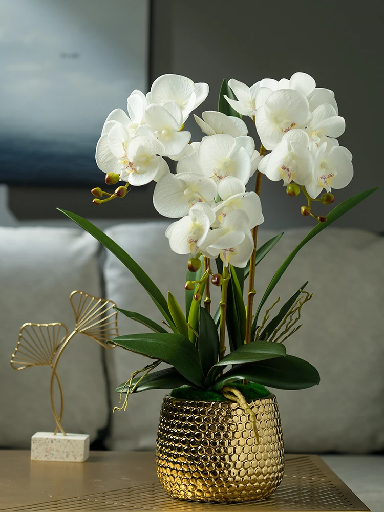 

Modern Luxury Orchid Dried Flowers Artificial Decorations Home Living Room Entrance Decoration Royal Forest Brand