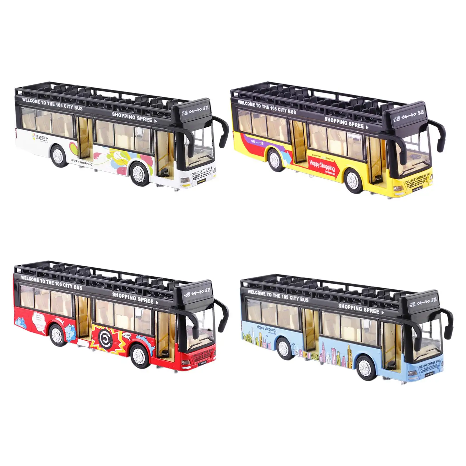 

Diecast Sightseeing Double Decker Bus Alloy for Kids Age 3 4 5 6 Years Old